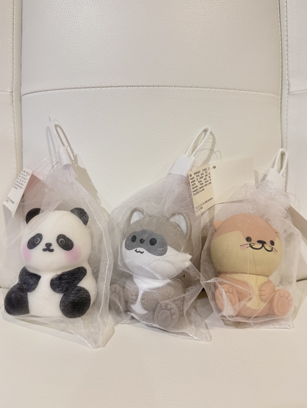 Panda, Raccoon, and Squirrel Kawaii Squishy